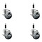 Service Caster 3.5'' SS Thermoplastic Rubber Swivel 7/8'' Expanding Stem Caster Set with Brake, 4PK SCC-SSEX20S3514-TPRB-TLB-78-4 - alternate 1